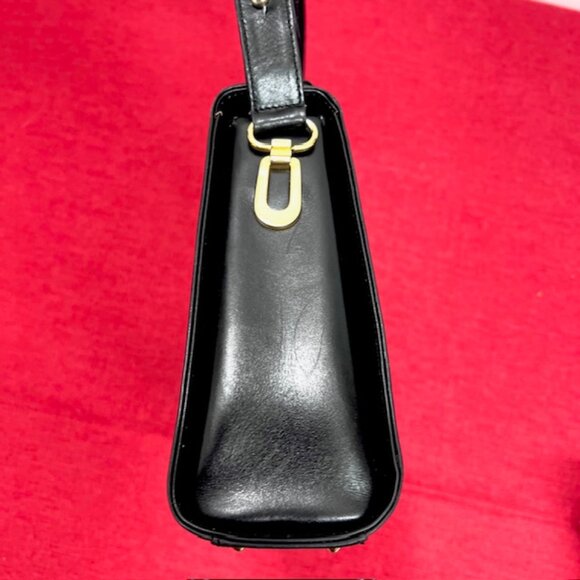 Classic Formal  Italian Black Leather  Bally Shoulder/Handbag + 100% /Silk scarf - Picture 14 of 16